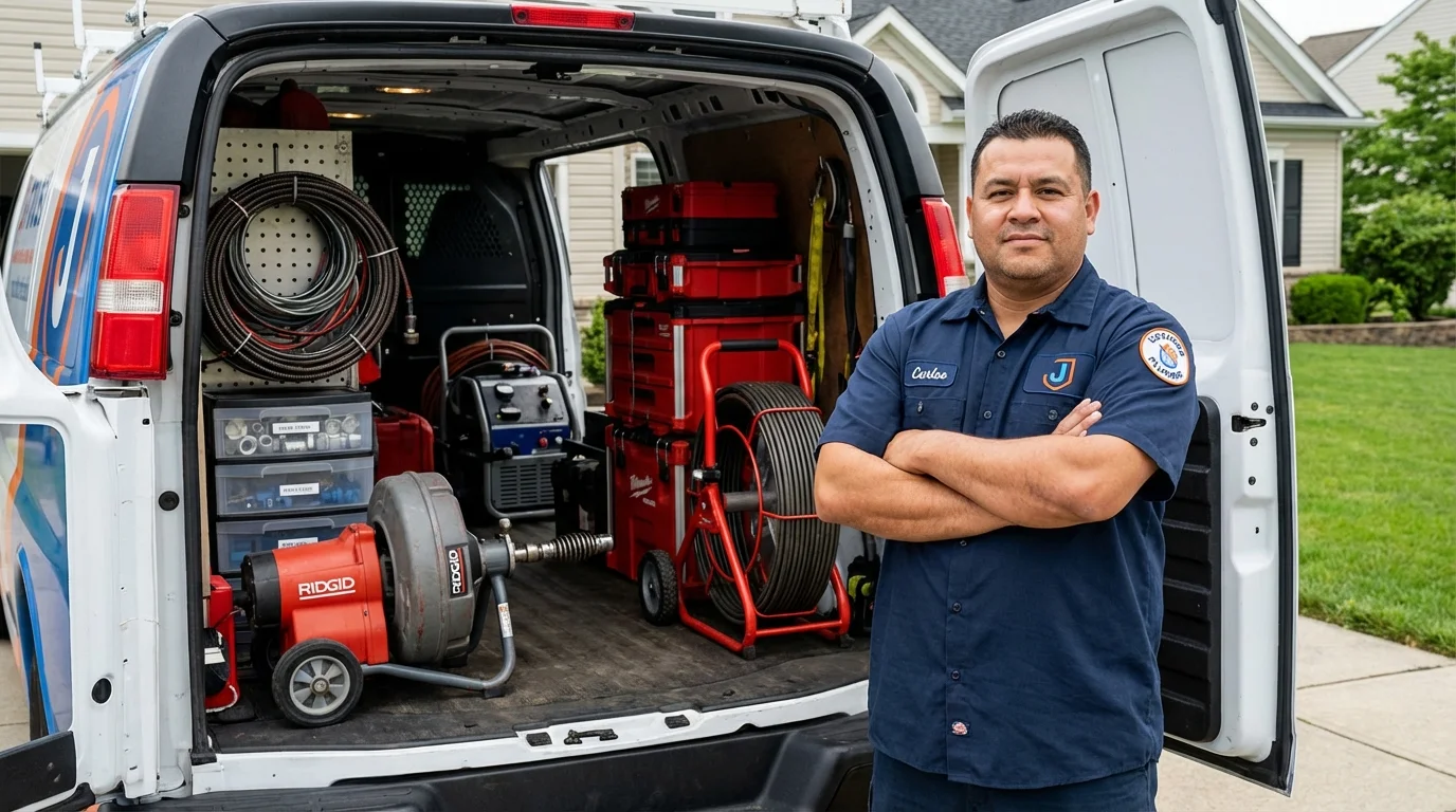 Professional drain cleaning equipment and Johns Plumbing LLC plumber in Eagle Pass
