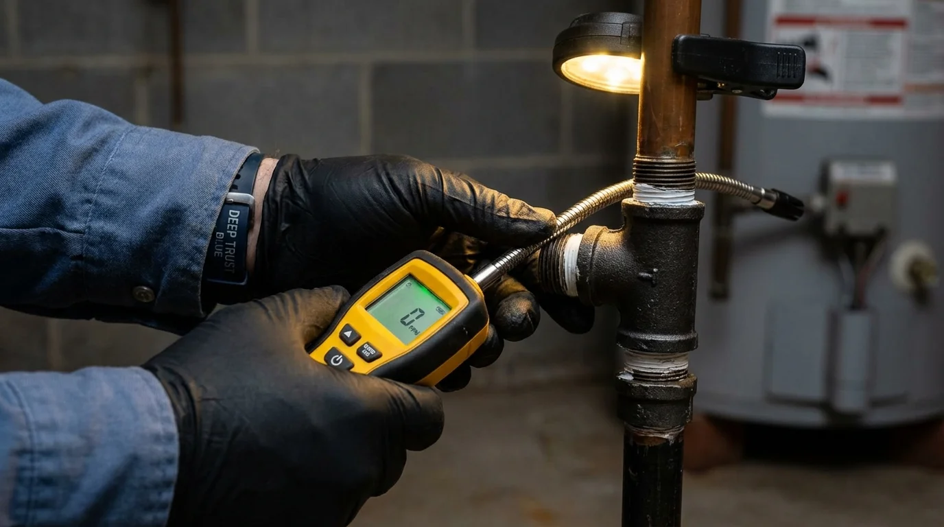 Gas leak detection with electronic sniffer by Johns Plumbing LLC in Eagle Pass