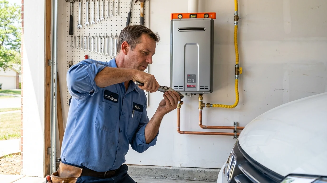 Tankless water heater installation by a Johns Plumbing LLC plumber in Eagle Pass